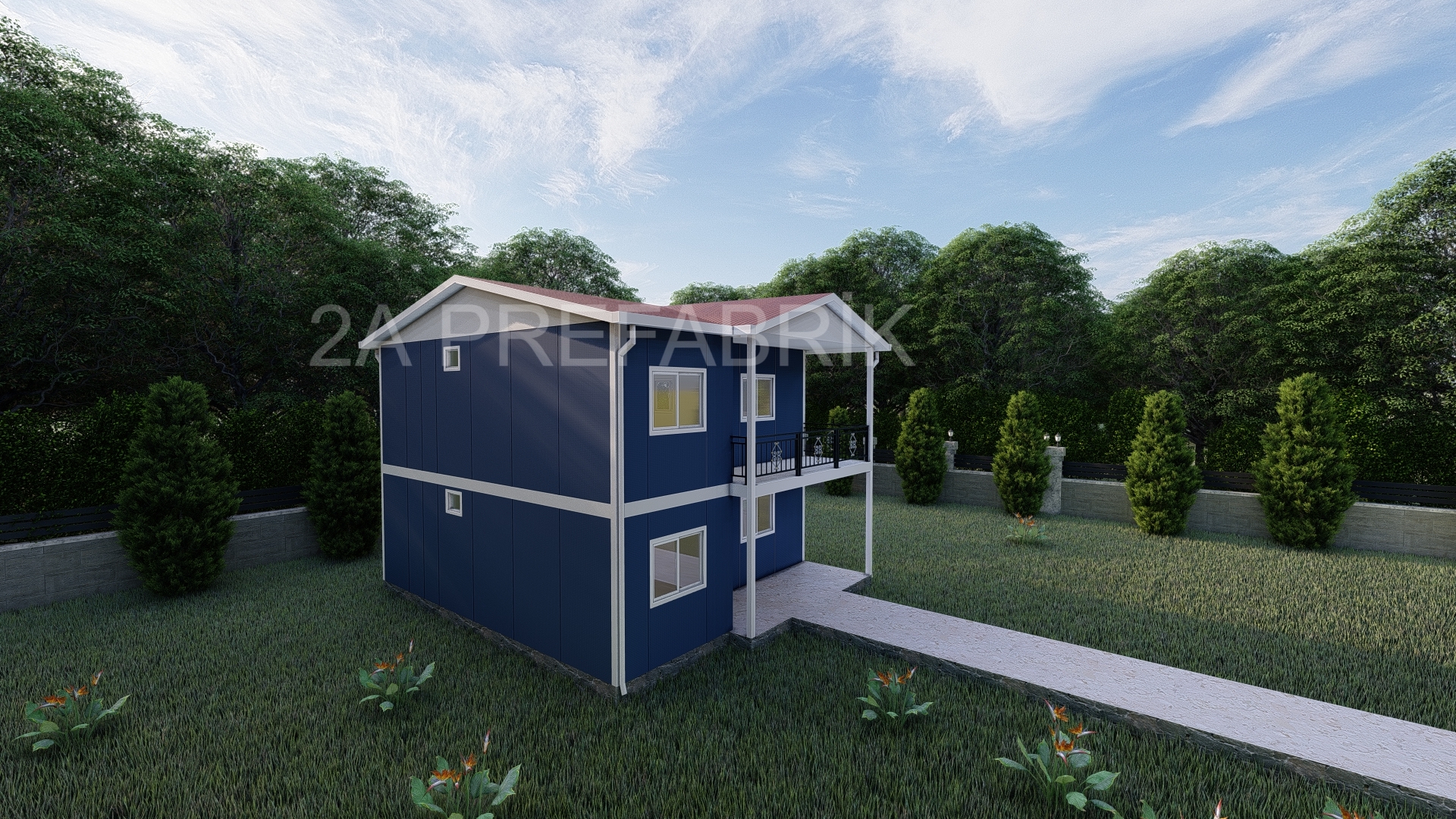 108m² İki Katlı Prefabrik Ev 