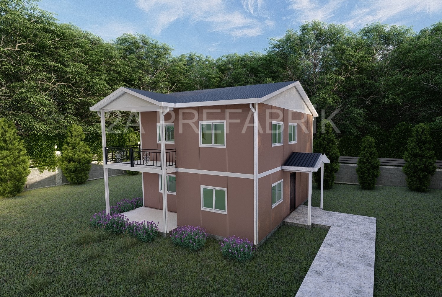 121m² İki Katlı Prefabrik Ev