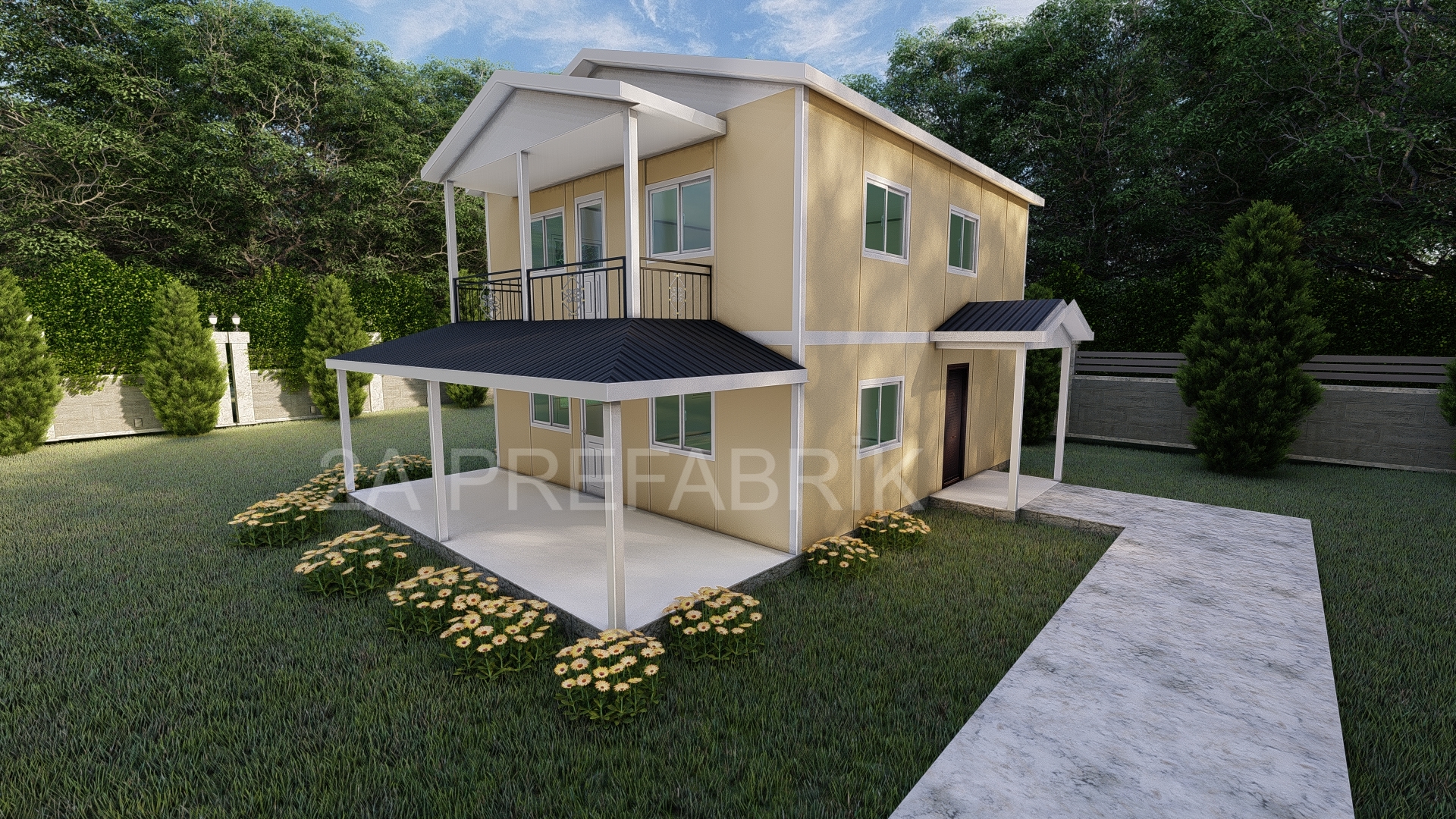 129m² İki Katlı Prefabrik Ev 