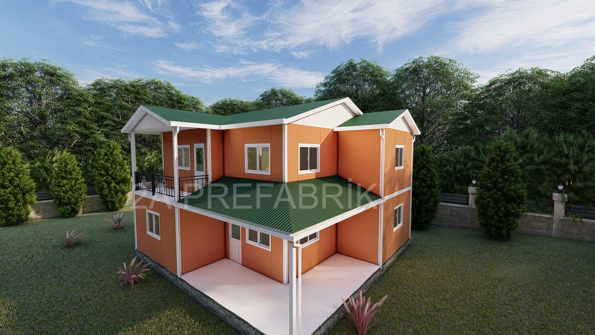 139m² İki Katlı Prefabrik Ev  