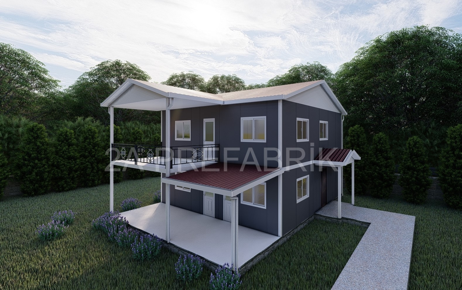 146m² İki Katlı Prefabrik Ev  